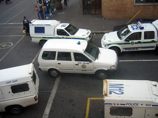 Police cars outside D6M