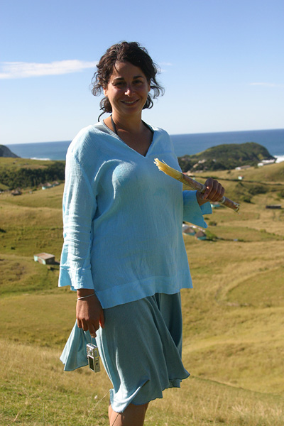 Tracey with sugarcane
