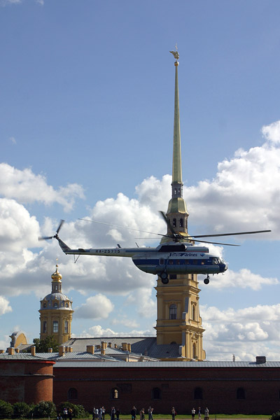 Helicopter attacking St. Peter & Paul
